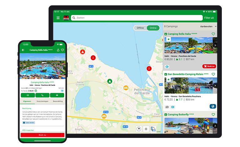 ACSI Eurocampings op je telefoon of tablet